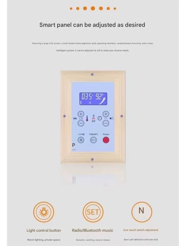 6-10 person hybrid sauna with panoramic glass facade
